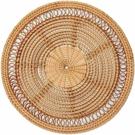 Panier Tissé à Boho Naturel DéCor à DéCoratif en Rotin DéCor Tissé Tenture Murale TisséE