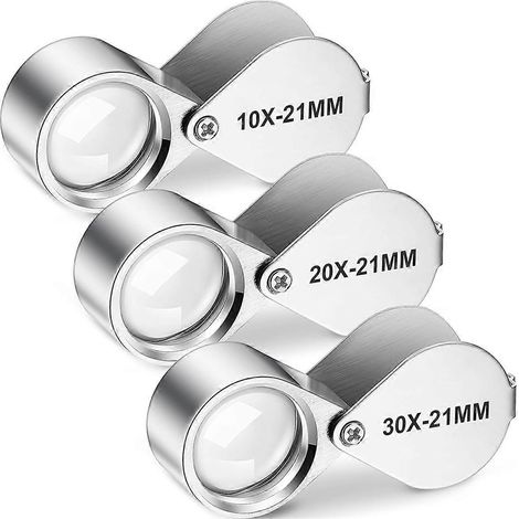 Set mit 10-, 20- und 30-facher Juwelierlupe, Taschenlupe für Schmuck, Standardausführung (1/5)
