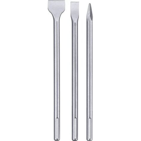 Jeu de 3 Burins SDS-Max pour Marteaux Perforateurs – 2 Burins Plats + 1 Pointeau – Compatible avec Tous Modèles SDS-Max (1/2)