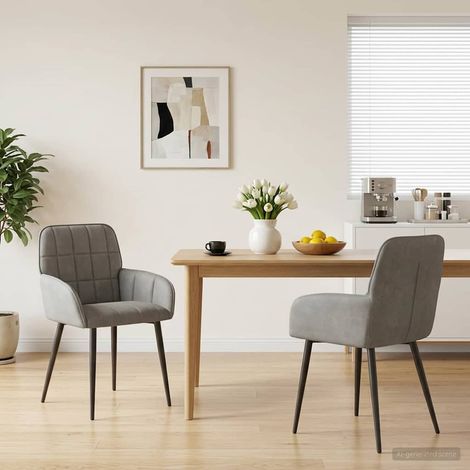 vidaXL Sillas de comedor 2 uds. Terciopelo Gris Claro (1/5)