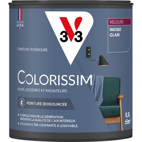 Peinture murale intérieure Colorissim® V33 Indigo clair Velours 0,5L
