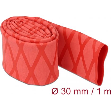 Delock Tubo termorretrÃ¡ctil rojo con patrÃ³n en X antideslizante de 1 m x 30 mm
