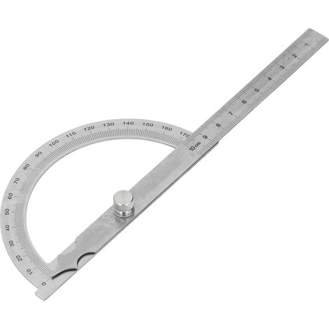 Rapporteur d'angle multifonctionnel de haute précision en acier inoxydable, règle à 180°, jauge d'angle, 120 x 150 mm, plage de mesure de 0 à 10 cm (1/5)