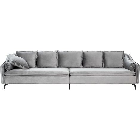 Sofa 4 Seater AURE Velvet Light Grey