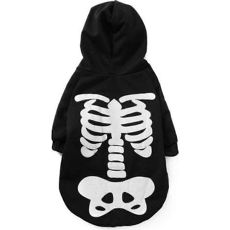 Disfraz de calavera brillante para perro de Halloween para mascotas (1/5)