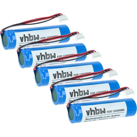 vhbw 5x batería compatible con Datalogic Gryphon GBT4100-HC, GBT4130, GBT4100-BK, GBT4100 escáner códigos de barra, TPV (3400 mAh, 3,7 V, Li-Ion)