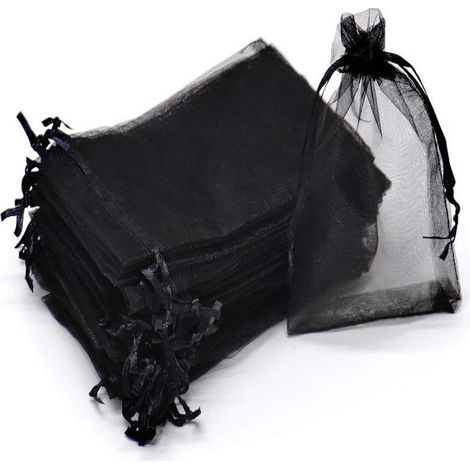 Noir émeraude Sac de Protection de Raisins, 100Pcs Sac de Protection de Grappes, 20 x 30 cm , Sachets de Protection pour Plantes, Sac en Organza avec Cordon de Serrage pour Fruits (1/5)