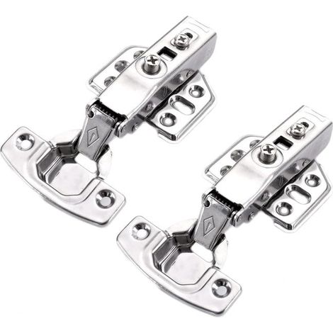 Bisagras para armarios – para armarios donde el panel de la puerta no cubre el panel lateral – paquete de 2, color plata (1/3)