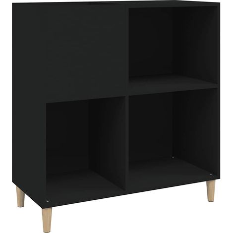 Armoire à disques - Meuble disques de rangement noir 84,5x38x89 cm bois d'ingénierie fr246 - Maison La Vie