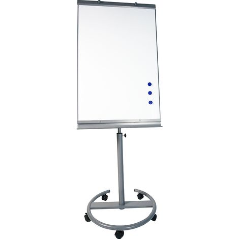 Flipchart 70 x 105 cm - Magnethaftend mit Rollenfuß und 2 Papierhaltern
