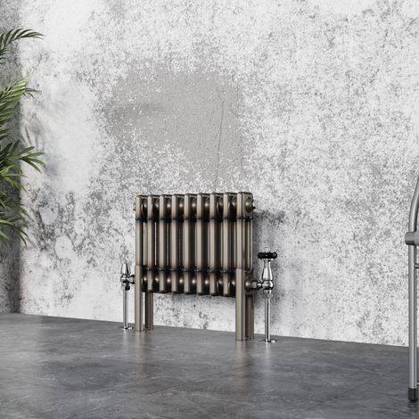 Traditional Cast Iron Style Radiator Raw Metal Central Heating 2 Column 300x425mm