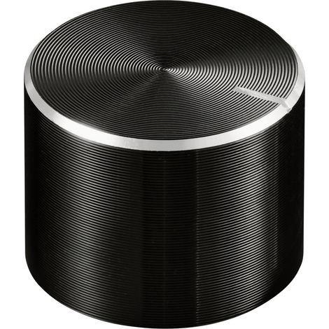 TRU COMPONENTS TC-11613872 Drehknopf mit Knopfmarkierung Schwarz (Ø x H) 17 mm x 13 mm Aluminium, P (1/4)