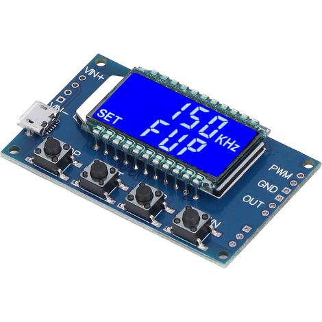 Module générateur de signal onde carrée rectangulaire impulsion PWM avec écran LCD fréquence réglable (1/5)