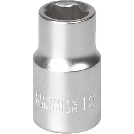Steckschlüssel 1/2 Zoll 6-Winkel 12 mm Chrom-Vanadium-Stahl (CRV) (1/2)