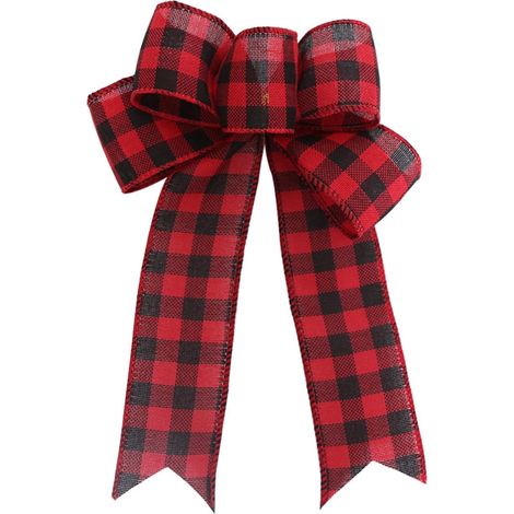 Ribbon - Bow Noël Lin - Décoration Arbre Guirlande Mur Extérieur Intérieur - 28 cm x 18 cm - 1 Pièce