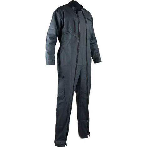 LMA – Combinaison de travail double zip unie – Col officier – 2 poches poitrine zippées – Taille élastiquée dos – 65% polyester 35% coton