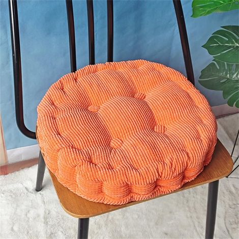 Jacquard Rond Coussins de Jardin, Couleur Unie Coussin Exterieur, Lin Epais Coussin Chaise Galette de Chaise pour Intérieur Patio Coussin Chaise Exterieur (45x45cm,Orange) (1/3)