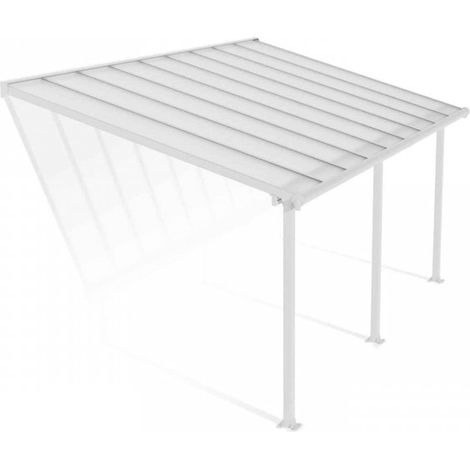 Patio Cover Olympia 3 x 5.46 Clear - Polycarbonate - L546 x W300 x H305 cm - White