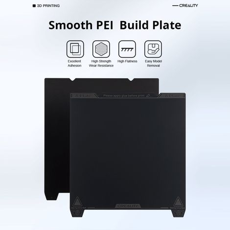Creality K1 Kit de plaque de construction PEI lisse Lit chauffant en acier à ressort magnétique puissant pour imprimantes 3D Ender-3 S1/Ender-3 S1 Pro/Ender-5 S1/K1 avec double poignées Adhérence arri (1/5)
