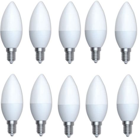 Lot de 10 ampoules LED 6W flamme lumiere chaud 2700K 470lm culot E14 230V opaque non-dimmable AIRIS LEDFLAMME6W (1/3)