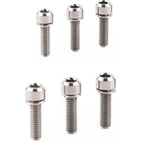 Juego de 6 tornillos de titanio de colores para manillares de bicicleta de montaña M5 x 18 mm (Titanio) (1/5)