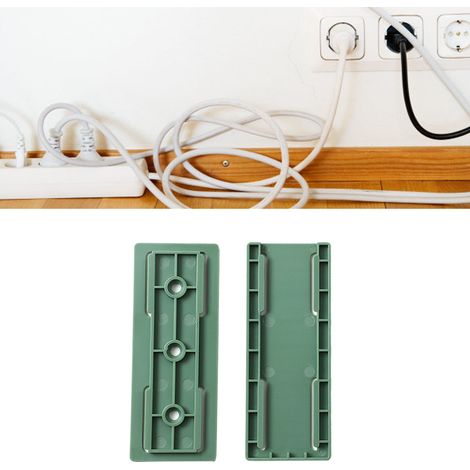 [Organiseur de Prises électriques] Socle Auto-adhésif Sans Percer [Bloc Fixation Bureau & Mur] PP 3.5x9.7cm (1/5)