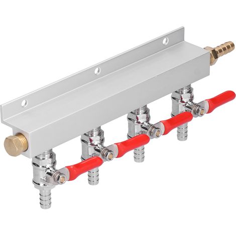Collecteur de distribution CO2 4 voies avec clapets anti-retour intégrés 5/16in pour tirage de bière, kit brassage maison (1/5)