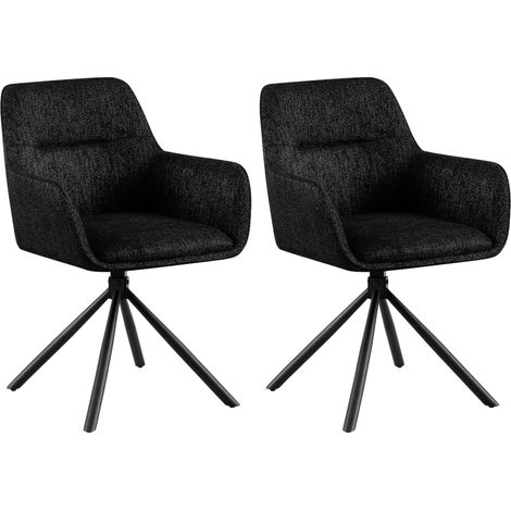 2er Set Stuhl Tipton Stoff schwarz
