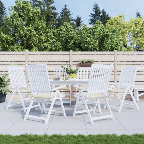 Coussins de chaise,Rembourrés pour chaise de jardin 6 pcs crème 50x50x3cm tissu oxford BGT69211 (1/5)