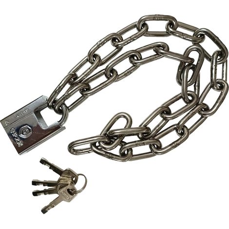 Chaîne Antivol Sécurisée en Acier Inoxydable 304 (6mm x 80cm) avec Cadenas Blindé 40mm et 4 Clés - Pour Vélo, Moto, Scooter, Garage, Portail (1/5)