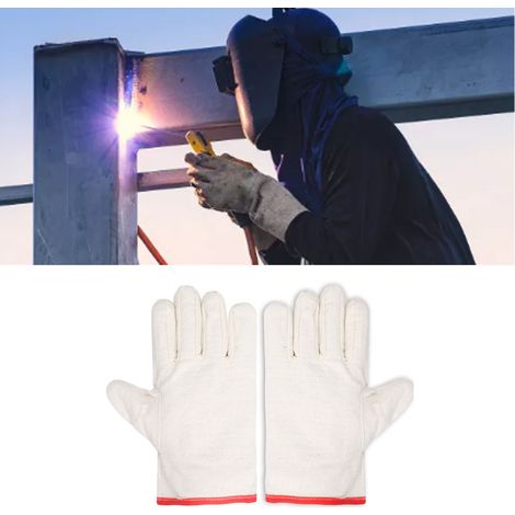 10 Paar Arbeitshandschuhe aus Segeltuch, 24 doppellagig, abriebfest, verstärkte Schweißnaht, Sicherheit. (1/5)