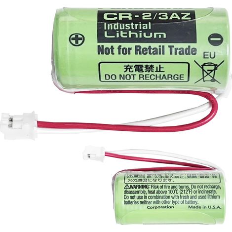 CR-2/3AZ CR17335 Batterie de rechange CR-2/3AZ compatible avec CR-2/3AZ CR17335 pour système d'alarme avec prise blanche (1/5)