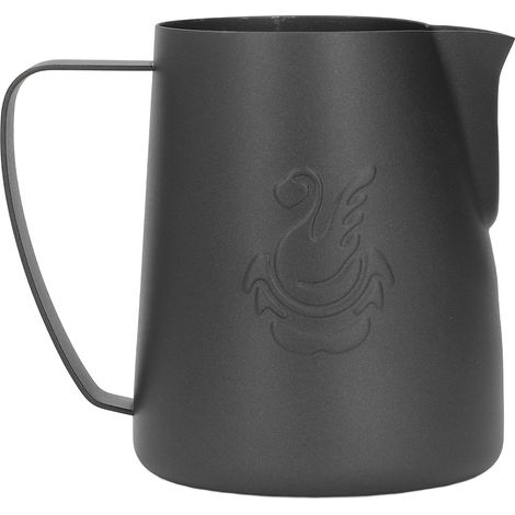 Milchkännchen aus Edelstahl, 420 ml, ergonomisches Design, Ausgießer für schwarzen Kaffeeschaum (1/5)