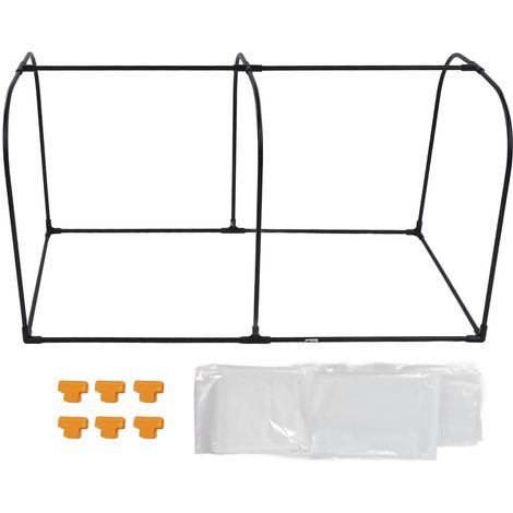 Bâche de protection hivernale transparente pour serre (100 x 50 x 55 cm) avec arceaux, idéale pour protéger vos plantes du gel. (1/5)