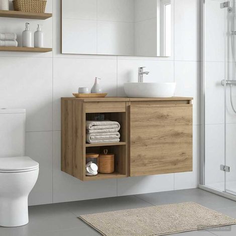 Gabinete de baño intermedio Roble Artesanal 30 x 35 x 50 cm