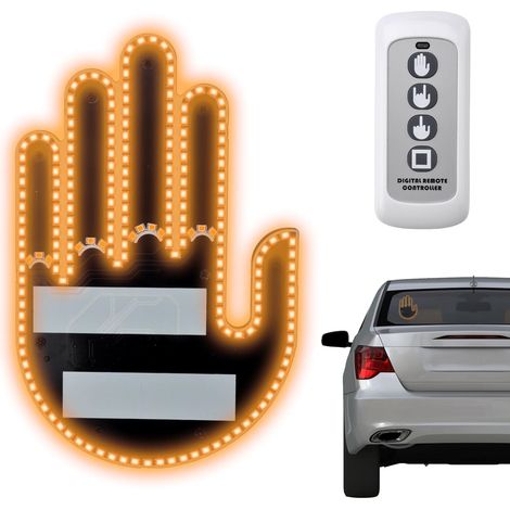 Luz LED para dedo con control remoto para coche, divertida luz para ventana, gadget divertido para hombres, camión, regalo genial (1/5)