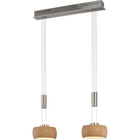 Lampe suspendue 2 lumières Shine-Wood dirigé - 61074