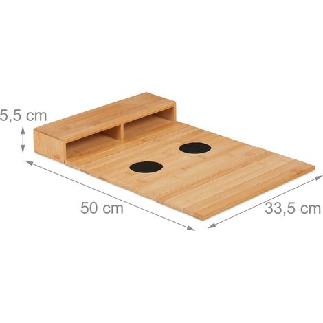 Supporto per divano biologico con sottobicchiere 38 x 25 x 5 cm pratico spazio flessibile in bambù naturale 130014824