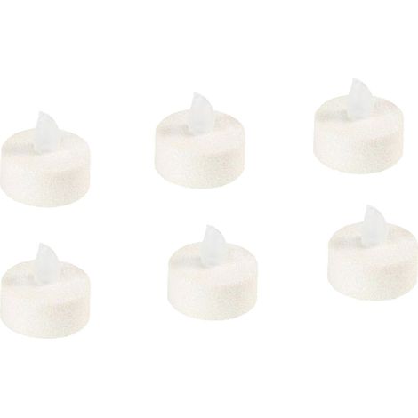 Lot de 6 Bougies Led "Colorama" 4cm Blanc (1/4)