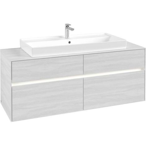 VB WTUS Collaro C092B0 1400x548x500mm avec cloche. 4 Ausz. WT m.tig Bois blanc