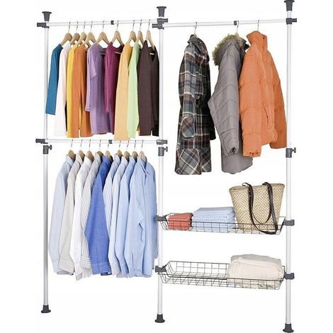 Wenko HERKULES DUO sistema de vestidor blanco y gris
