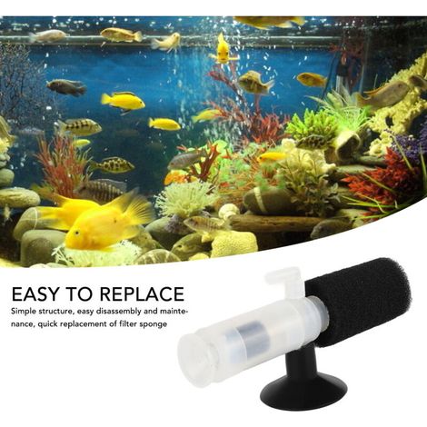 Filtre Éponge Mini Aquarium Ultra Silencieux avec Ventouse – Plastique et Éponge – Idéal pour Petits Bacs (1/4)