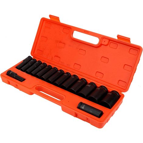 Hochwertiger 1/2-Zoll-Steckschlüsselsatz mit 15 Teilen – Werkstatt – Größen 10–32 mm (1/5)