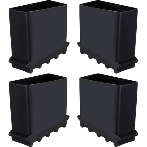 Embout Escabeau 40x20 en Caoutchouc Noir Antidérapant, Design Épais Facile à Fixer, Housses de Protection pour Échelles, Lot de 4 Pièces pour Pieds D'échelle Sûrs (1/5)