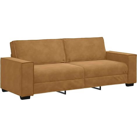 Divano a 3 Posti Sofa Marrone 220x78x84 cm in Velluto (1/5)