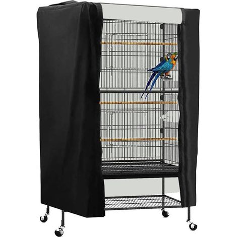 1PCS (Color : Noir, Size : 89X64X120cm)Bâche, Couverture De Cage À Oiseaux Imperméable Grande Couverture De Cage À Oiseaux/Perroquet Lavable Bonne Nuit Couverture De Cage À Oiseaux Coupe-Vent Housse D