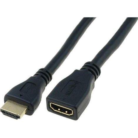 Cable HDMI 1.4 femelle HDMI prise male 3m - Noir