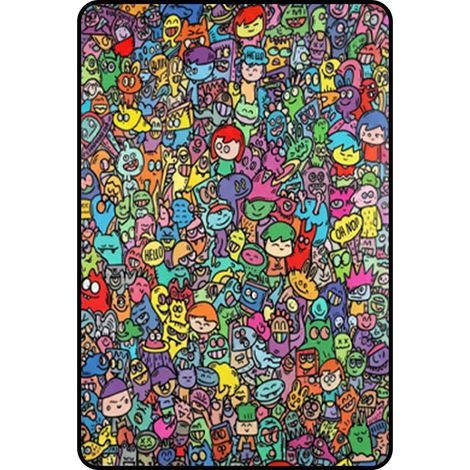 Couverture ÀColorierSoi-Même Plaids Canapé Lavables DIY 100 X 150 Cm Couverture À Colorier Artistique pour filles familles loisirs créatifs maternelle anniversaire vacances salon bureau (1/5)