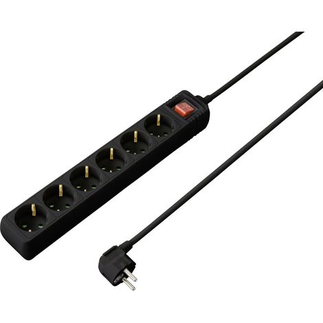 Sygonix SY-4891002 Steckdosenleiste mit Schalter 6fach Schwarz Schutzkontakt 1 St. (1/5)