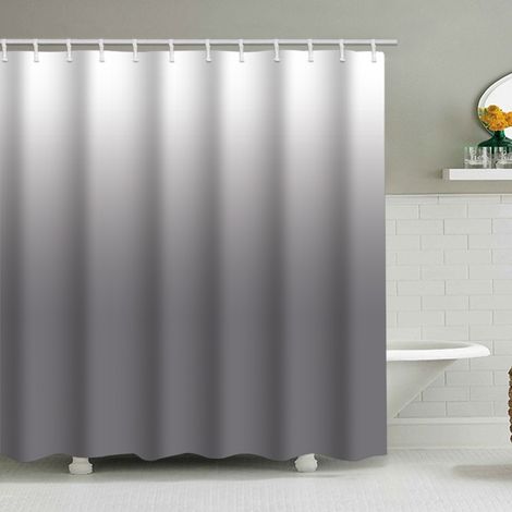 Duschvorhang mit Farbverlauf (180 x 180 cm), wasserdicht, geeignet für Badezimmer, inklusive 12 Haken.